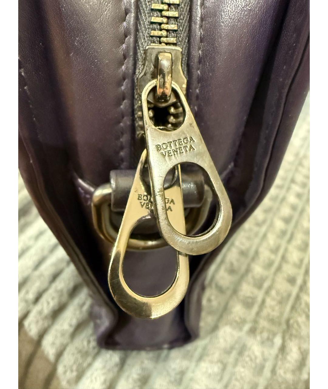 BOTTEGA VENETA Фиолетовый кожаный портфель, фото 4