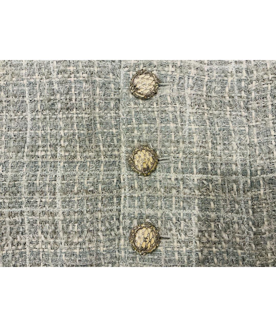 CHANEL Голубая твидовая юбка миди, фото 3