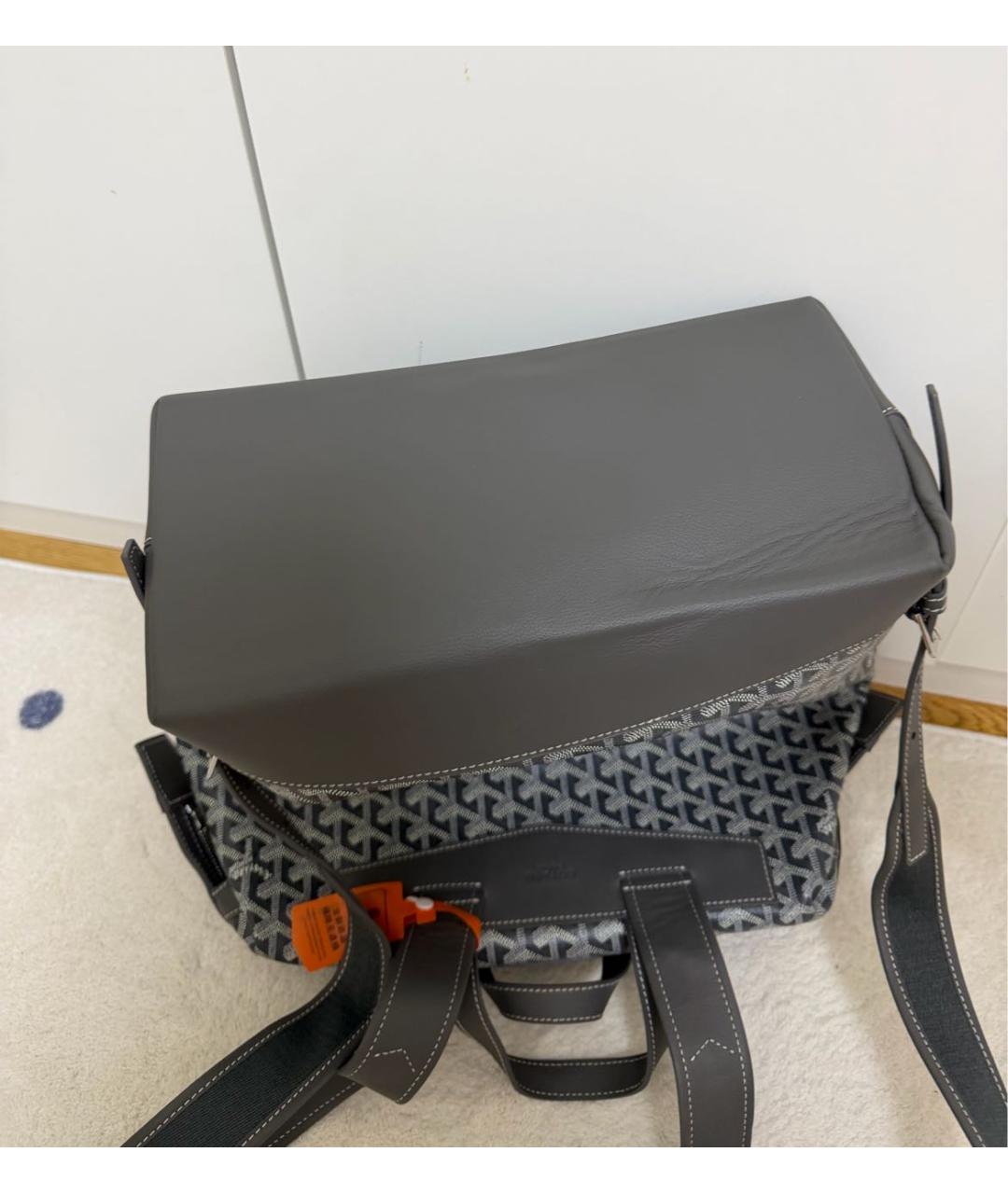 GOYARD Серый кожаный портфель, фото 3