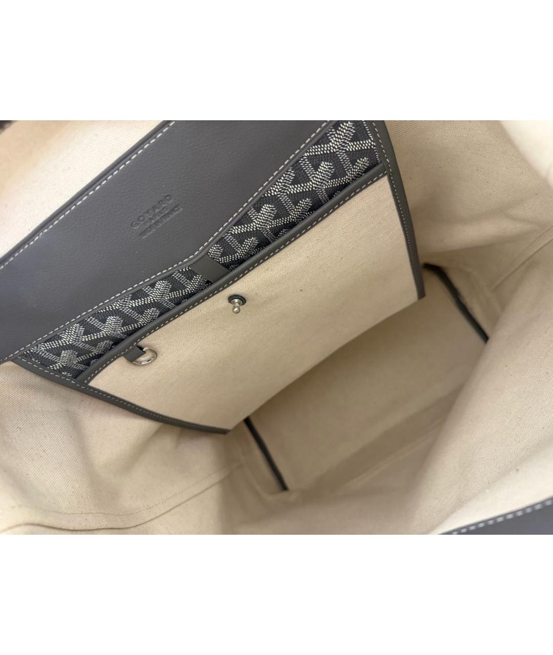 GOYARD Серый кожаный портфель, фото 4