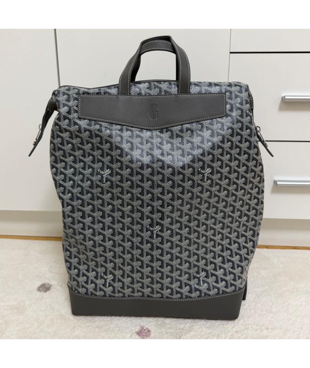 GOYARD Серый кожаный портфель, фото 5