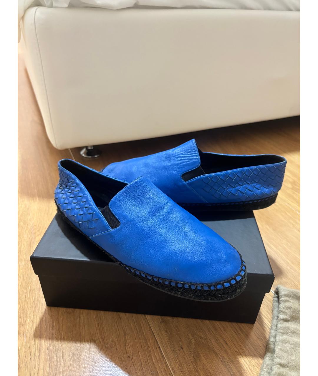 BOTTEGA VENETA Синие кожаные эспадрильи, фото 2
