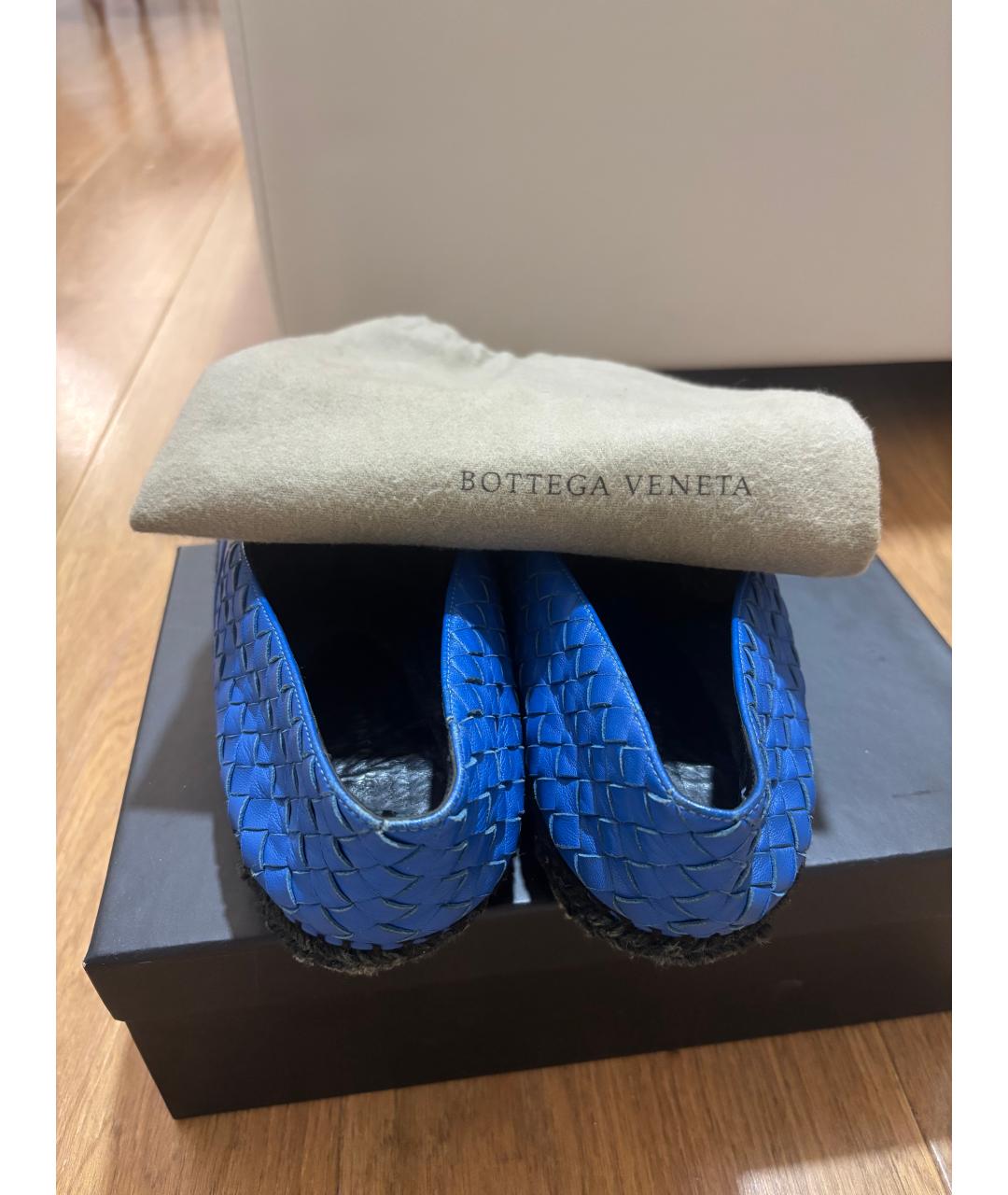 BOTTEGA VENETA Синие кожаные эспадрильи, фото 5