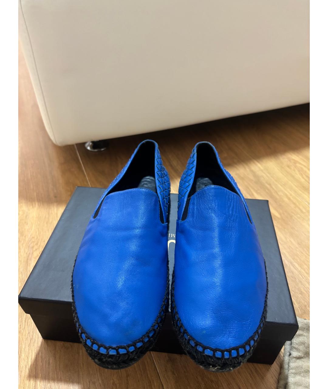 BOTTEGA VENETA Синие кожаные эспадрильи, фото 3