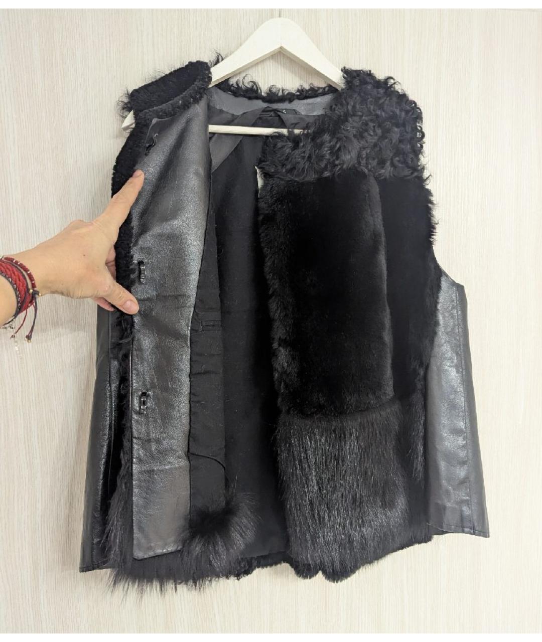 MAISON MARGIELA Черный меховой жилет, фото 6