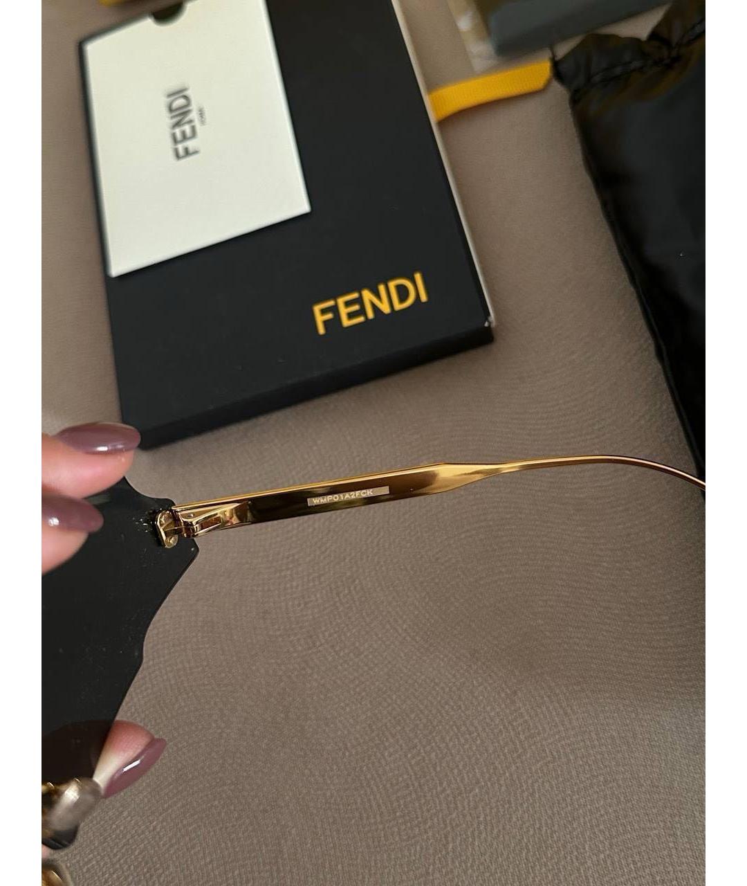 FENDI Мульти металлические солнцезащитные очки, фото 5