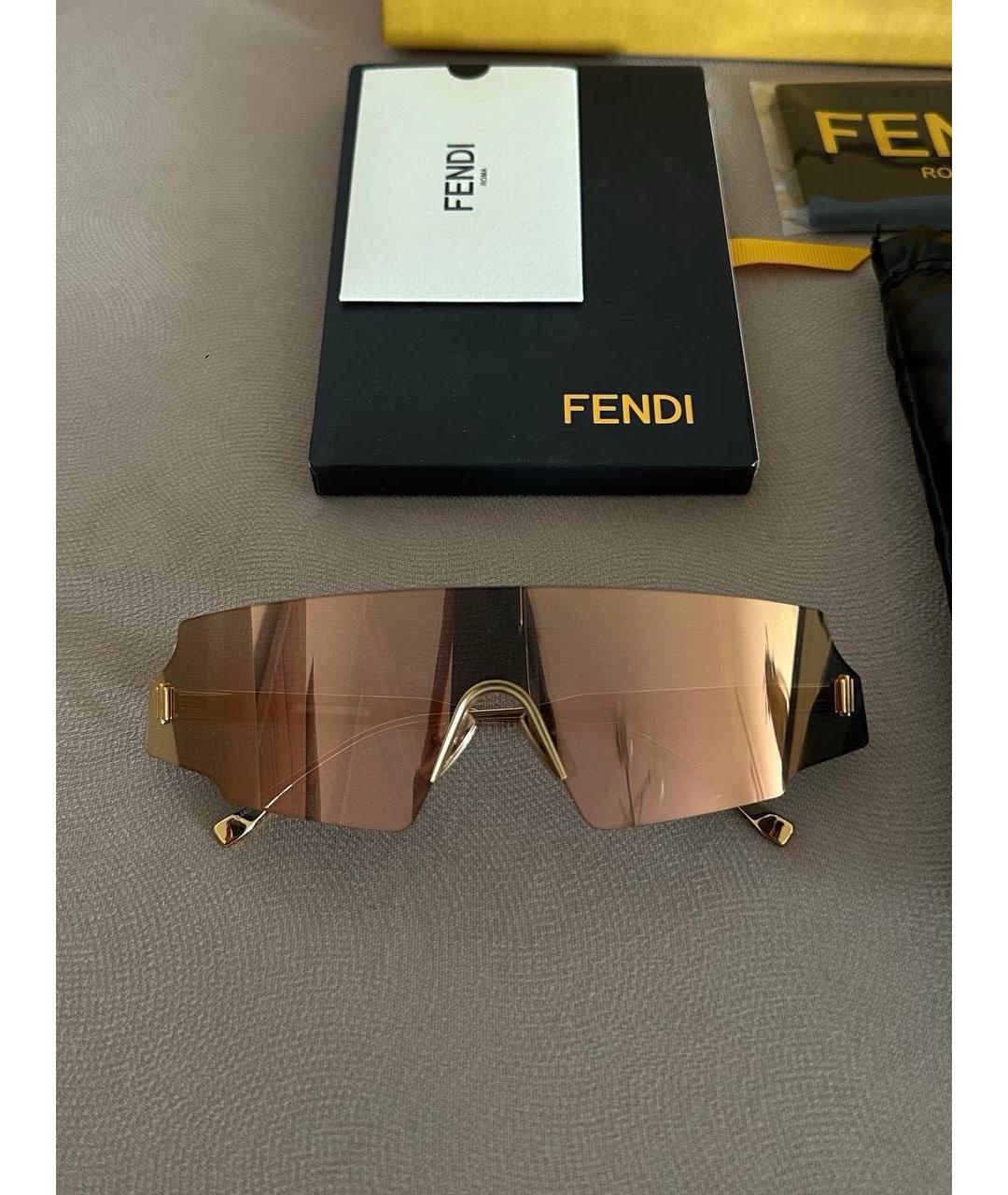 FENDI Мульти металлические солнцезащитные очки, фото 2