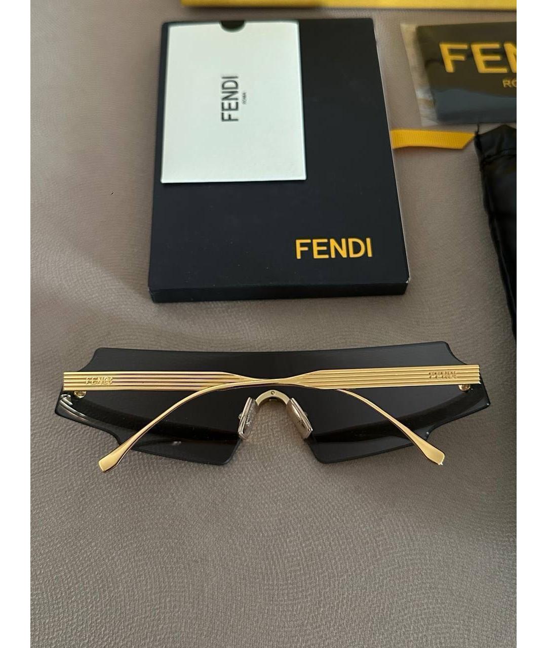 FENDI Мульти металлические солнцезащитные очки, фото 3