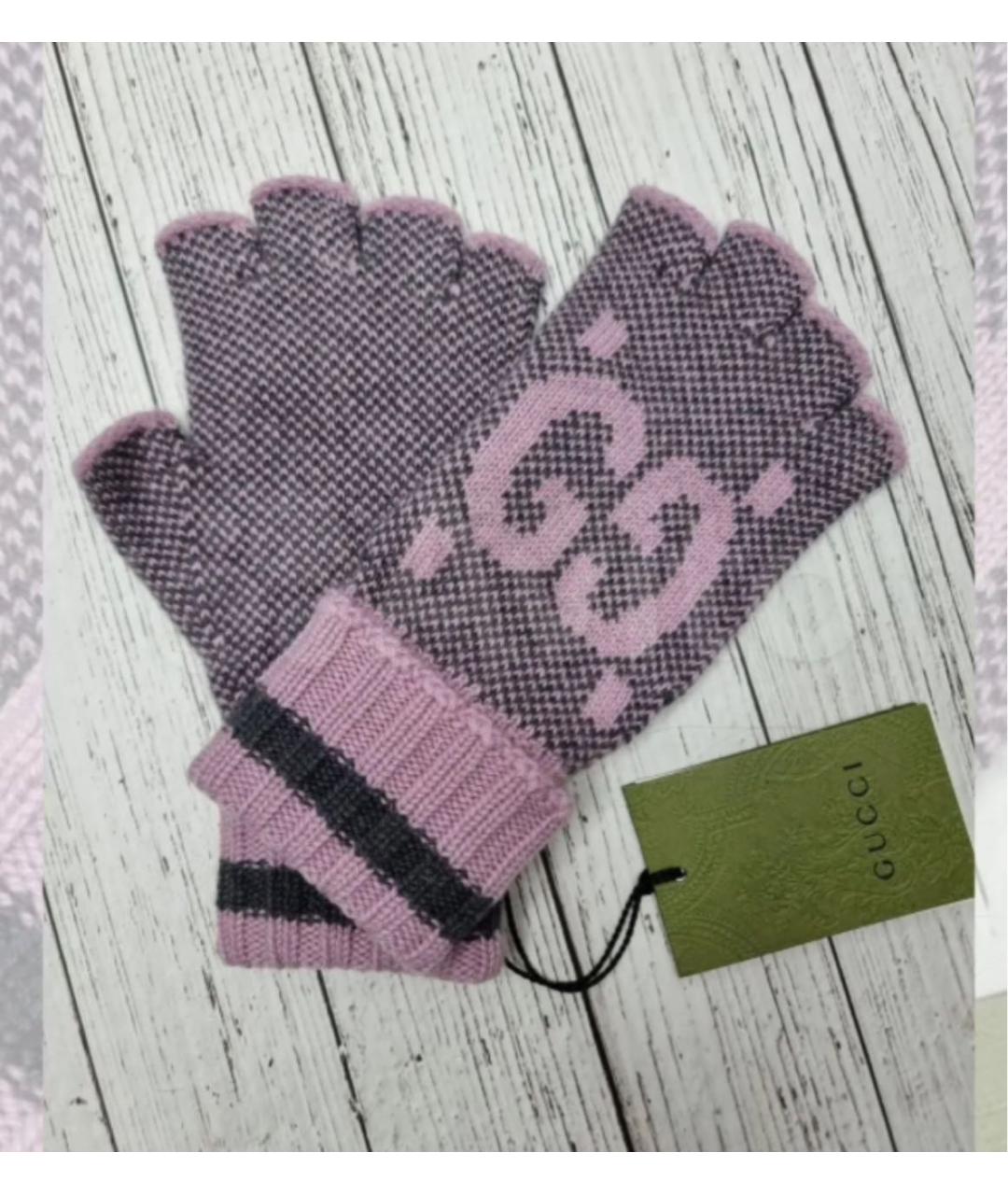 GUCCI Мульти кашемировые митенки, фото 3
