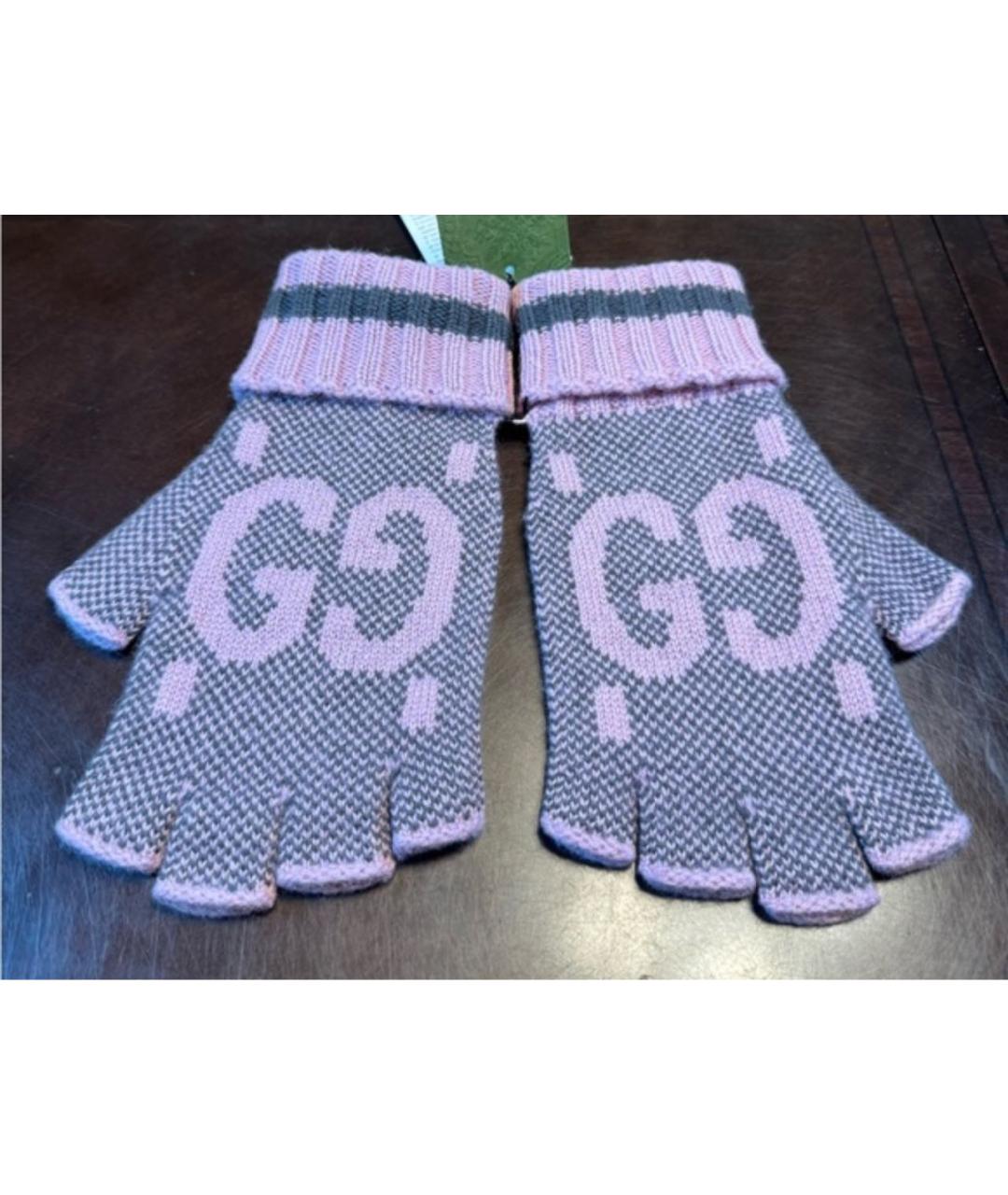 GUCCI Мульти кашемировые митенки, фото 6