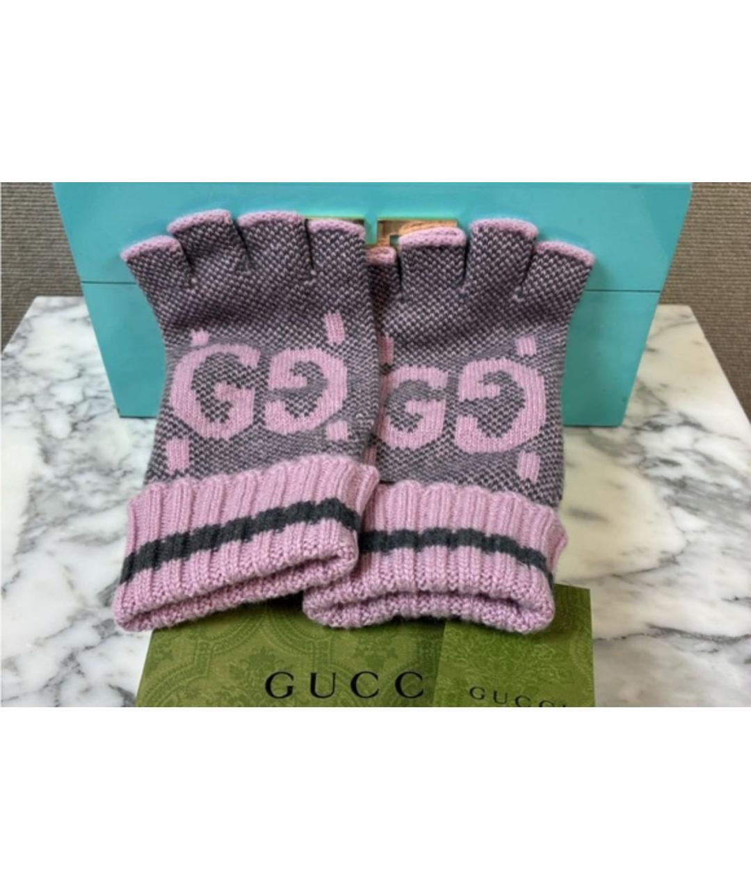 GUCCI Мульти кашемировые митенки, фото 2