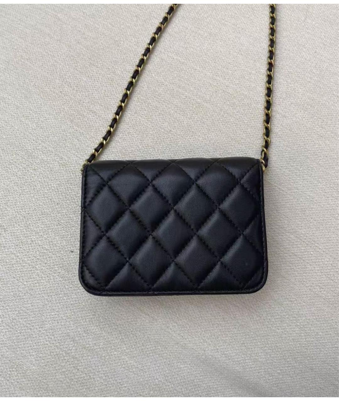 CHANEL Черная кожаная сумка через плечо, фото 4