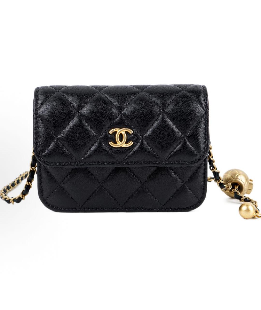 CHANEL Черная кожаная сумка через плечо, фото 6