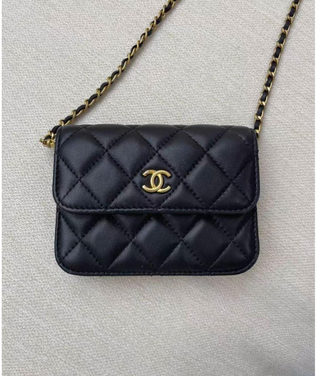 CHANEL Черная кожаная сумка через плечо, фото 2