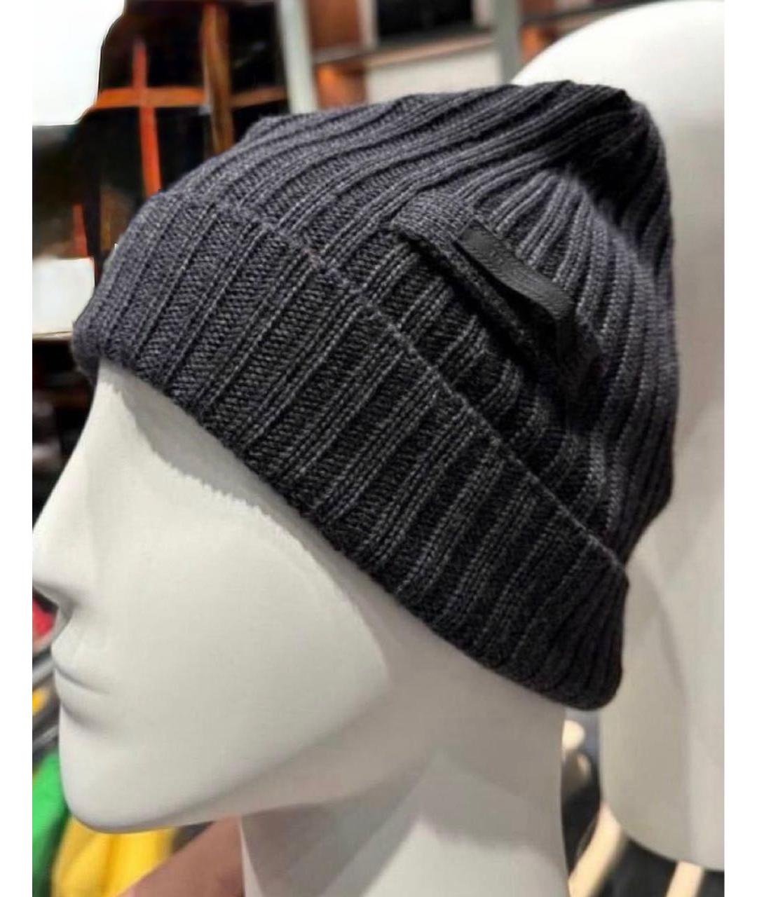 PRADA Черная шерстяная шапка, фото 5