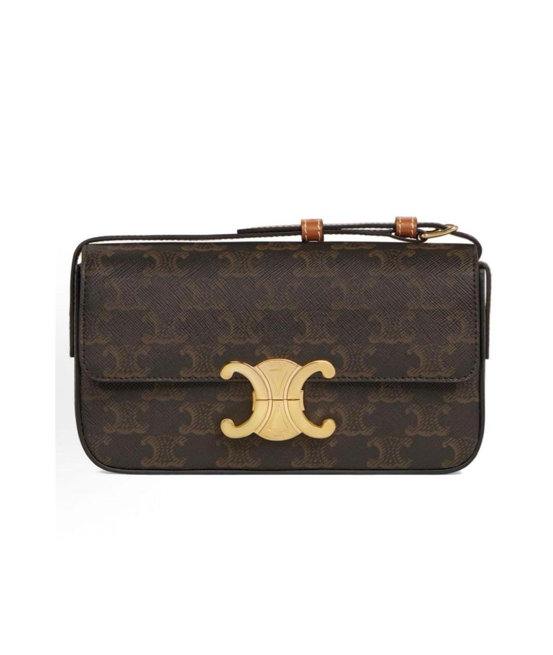 CELINE Коричневая сумка с короткими ручками, фото 8