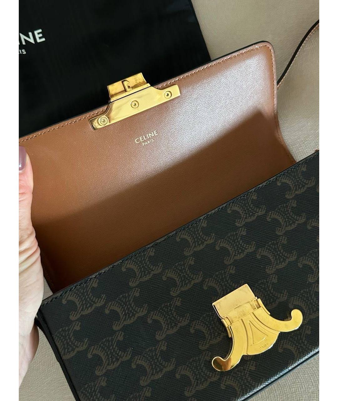 CELINE Коричневая сумка с короткими ручками, фото 5
