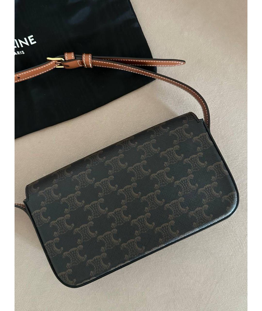 CELINE Коричневая сумка с короткими ручками, фото 4