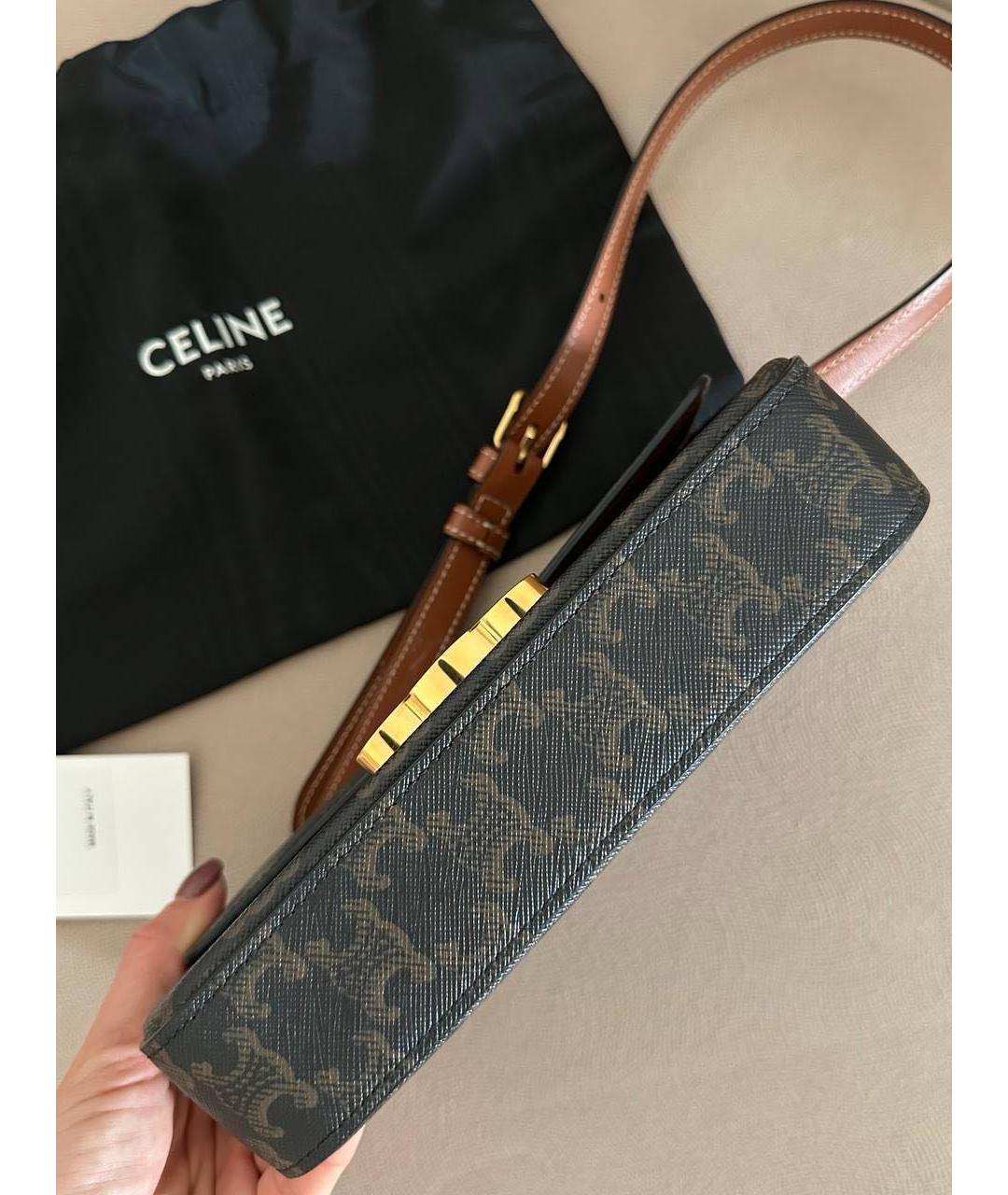 CELINE Коричневая сумка с короткими ручками, фото 3