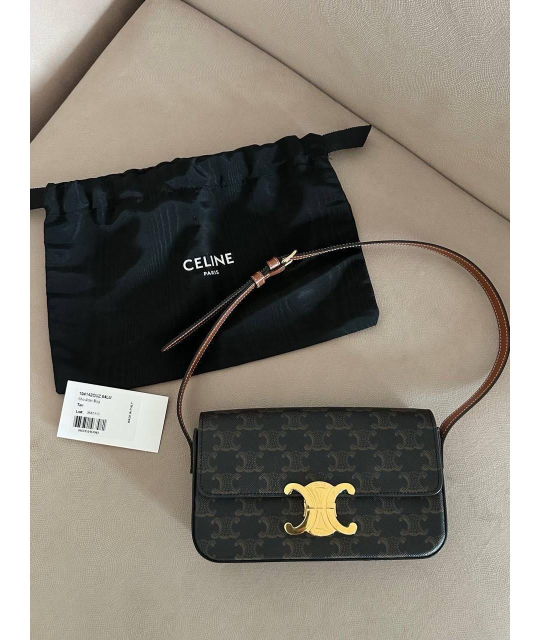 CELINE Коричневая сумка с короткими ручками, фото 2