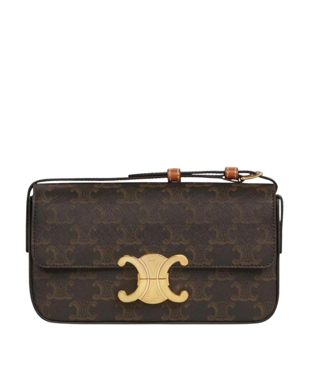 CELINE Коричневая сумка с короткими ручками, фото 1