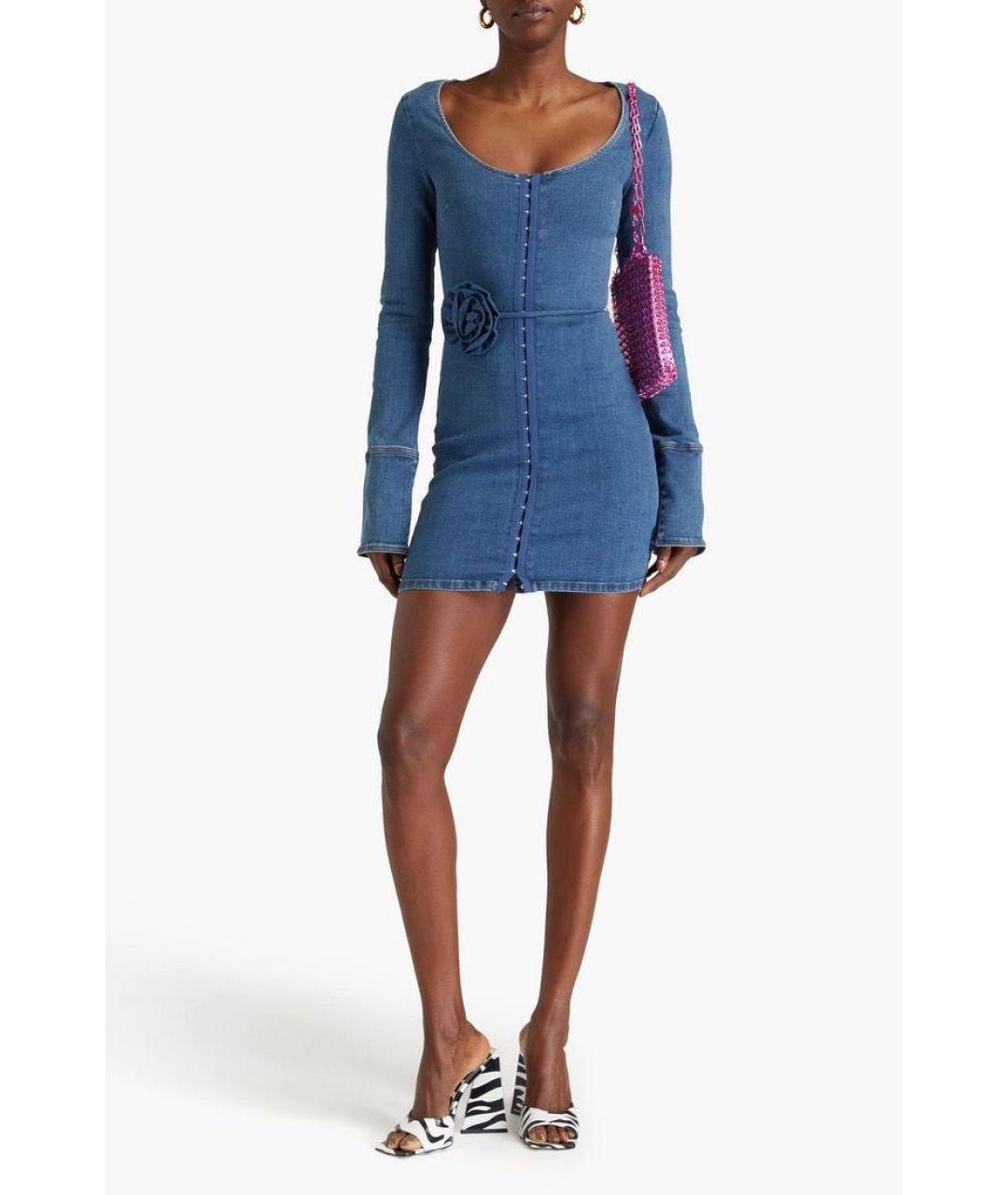 ROTATE Синее деним коктейльное платье, фото 4