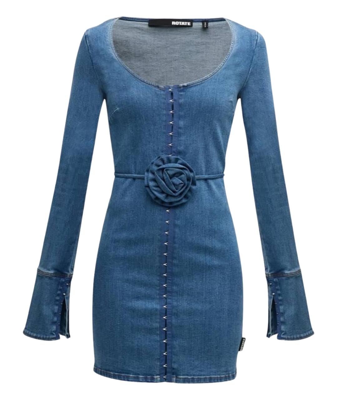 ROTATE Синее деним коктейльное платье, фото 1
