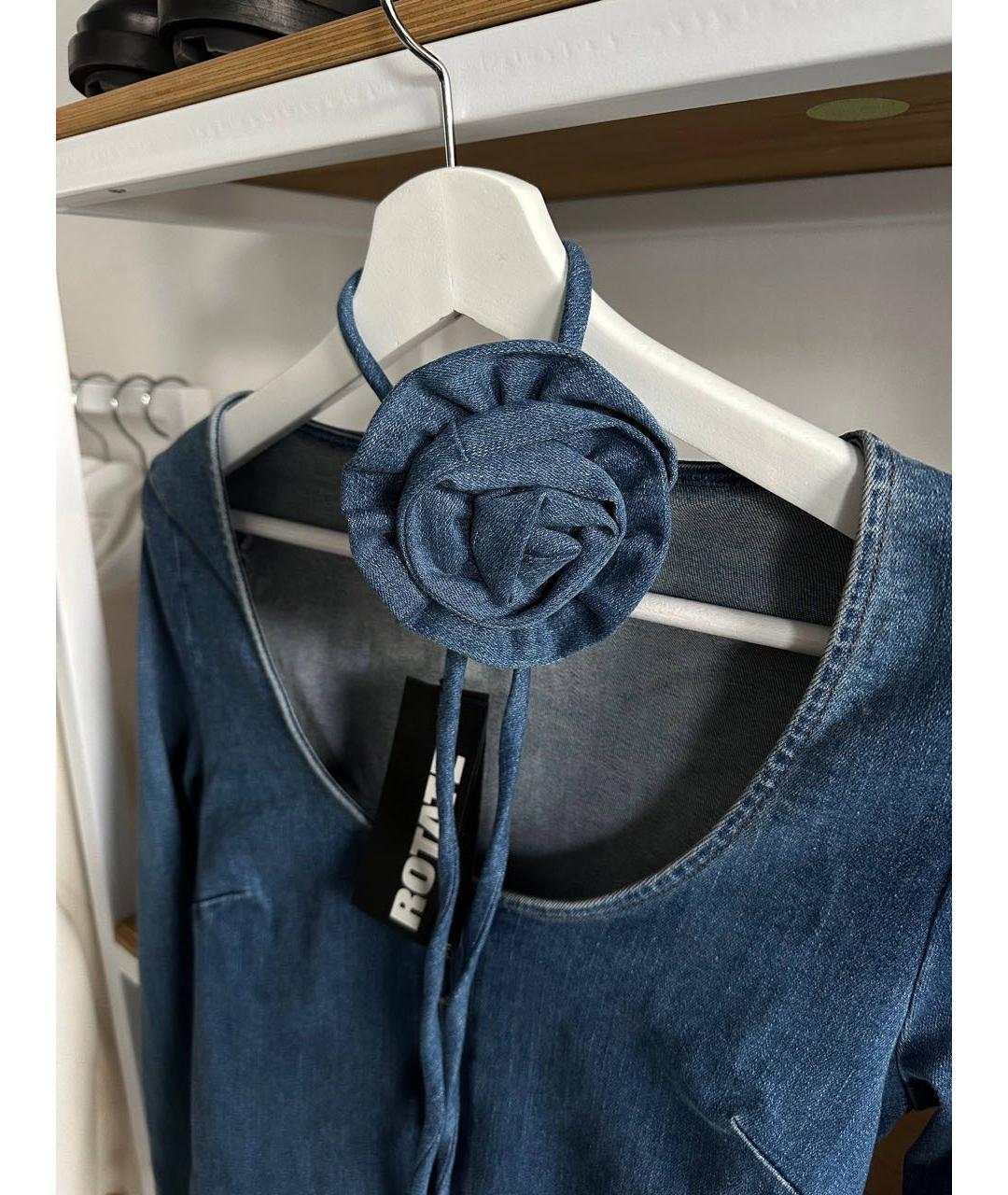 ROTATE Синее деним коктейльное платье, фото 2