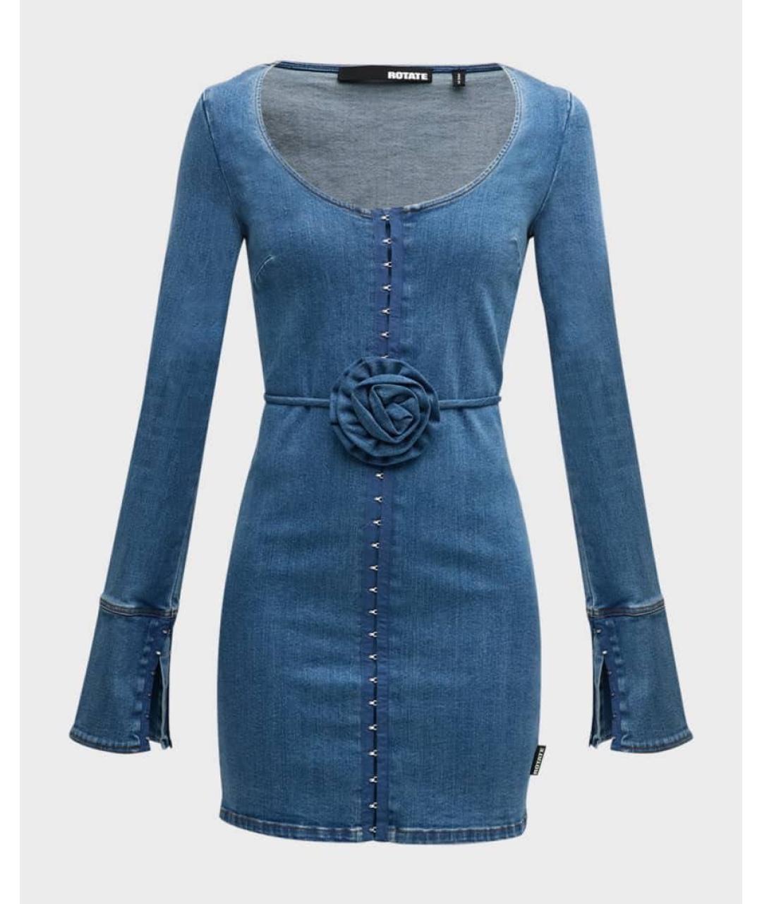ROTATE Синее деним коктейльное платье, фото 5