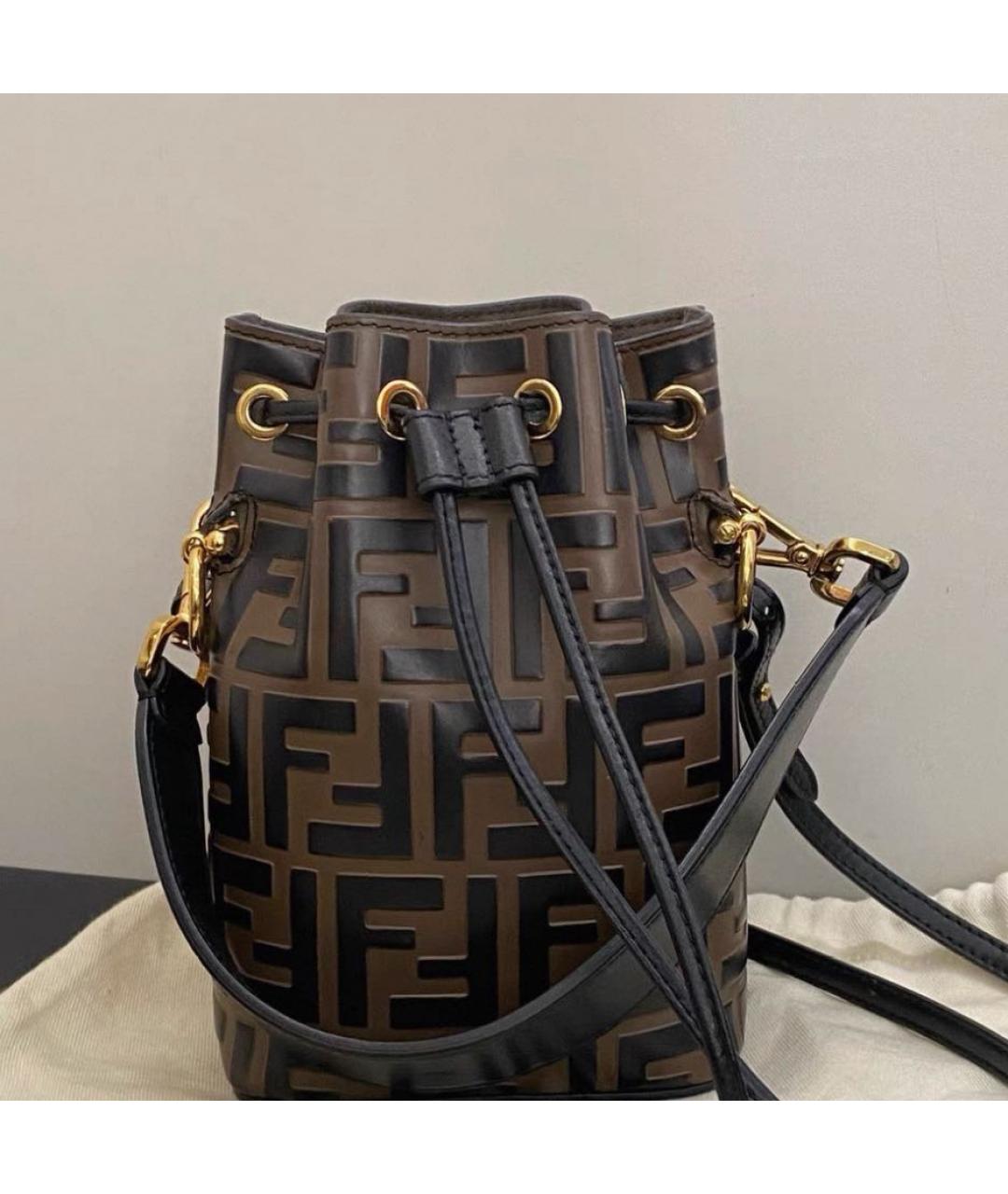 FENDI Коричневая кожаная сумка через плечо, фото 3