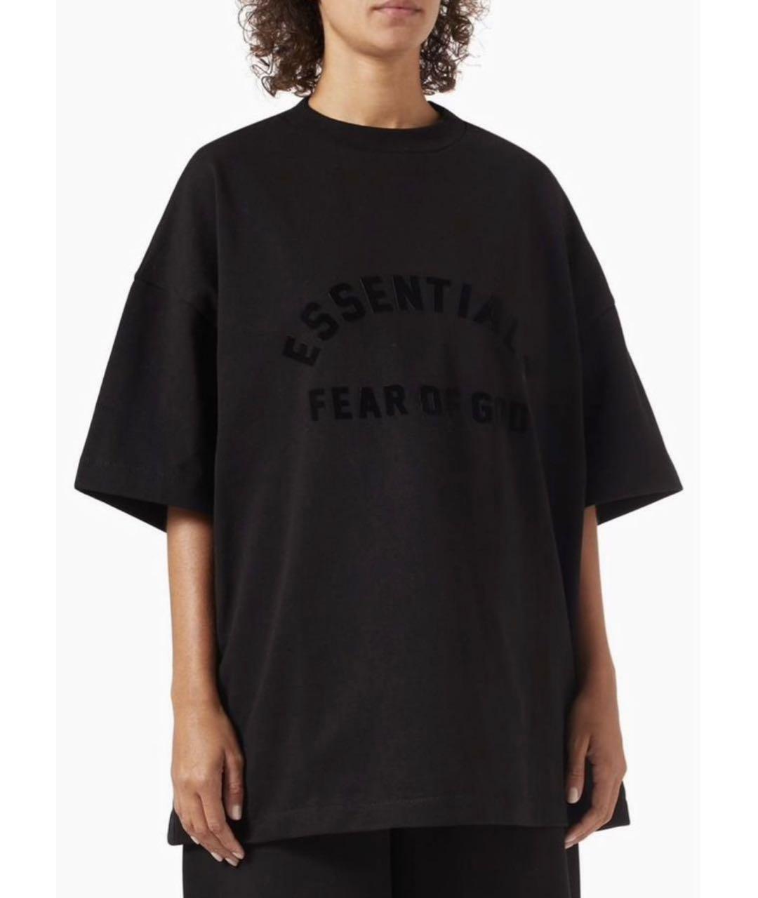 FEAR OF GOD ESSENTIALS Черная хлопковая футболка, фото 4