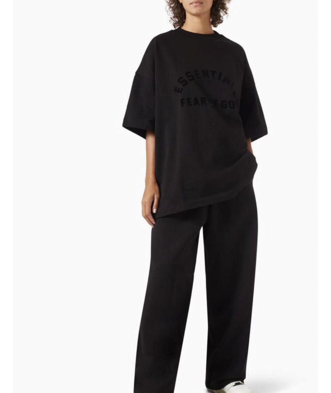 FEAR OF GOD ESSENTIALS Черная хлопковая футболка, фото 6
