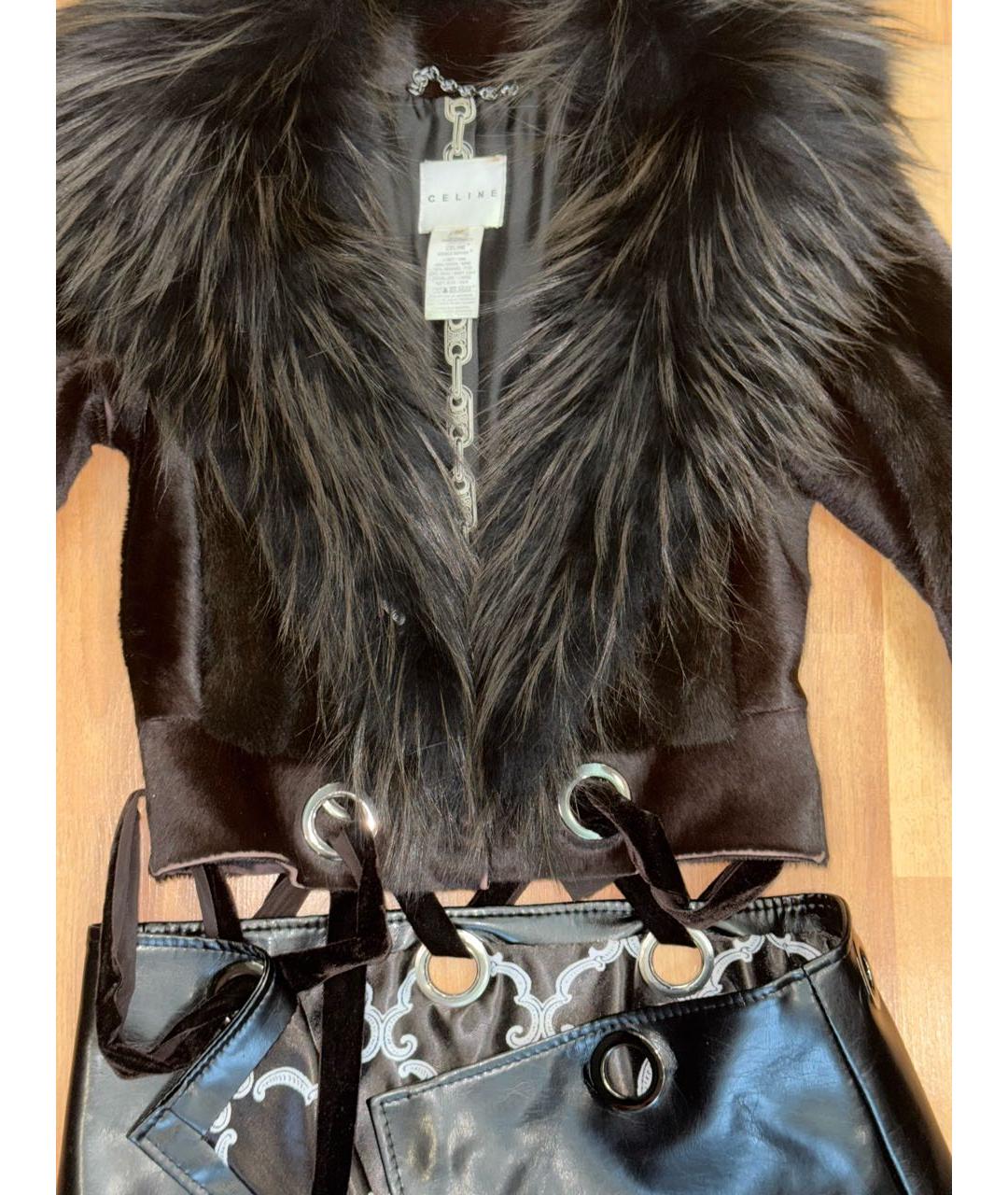 CELINE Коричневая меховая шуба, фото 4