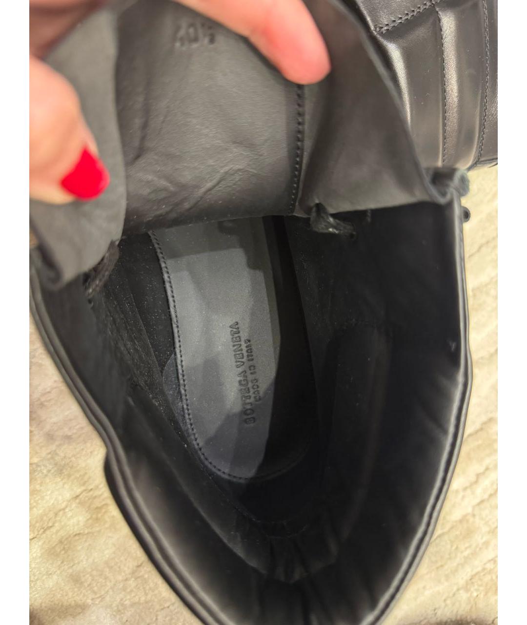 BOTTEGA VENETA Черные кожаные высокие ботинки, фото 5