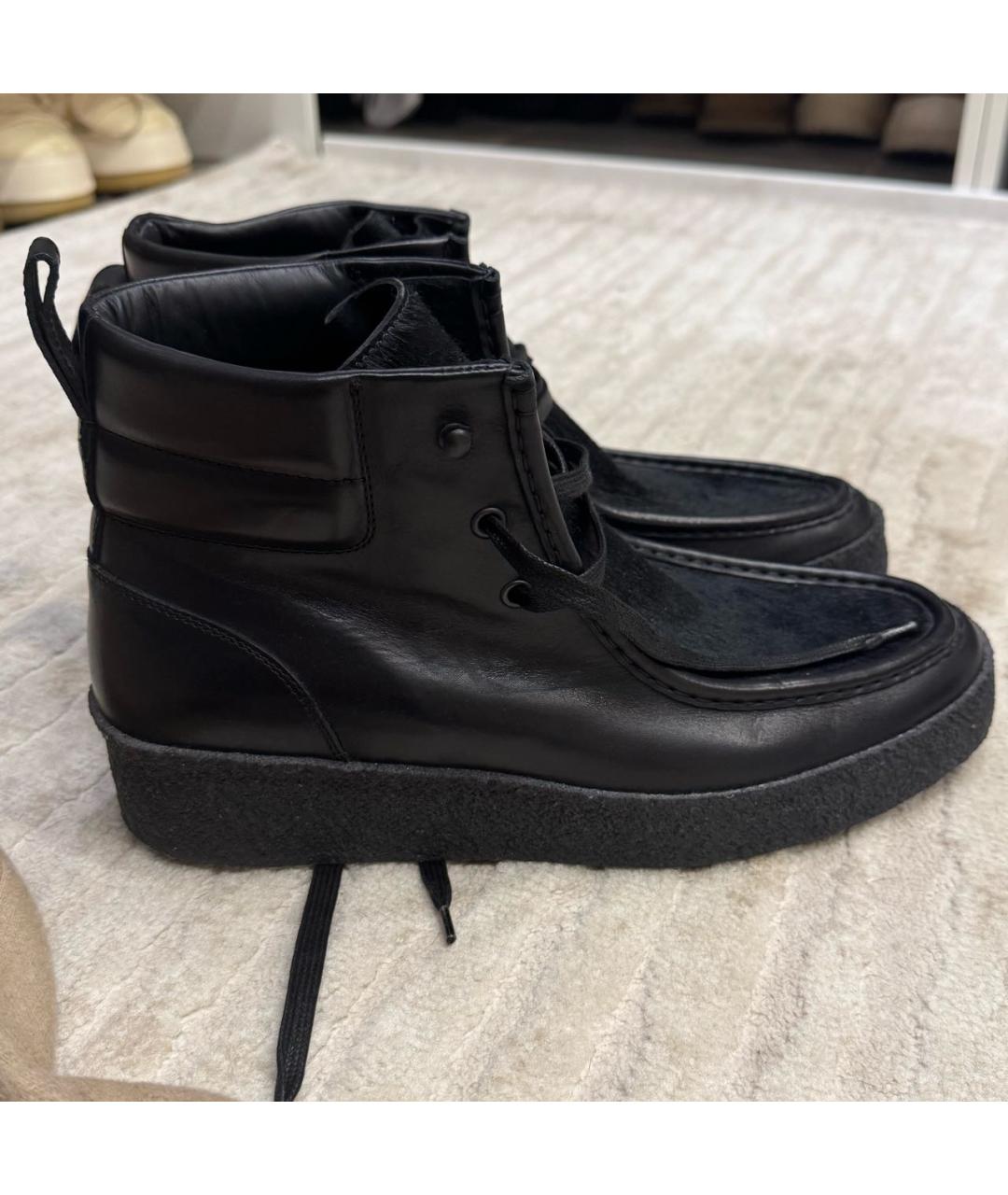BOTTEGA VENETA Черные кожаные высокие ботинки, фото 7