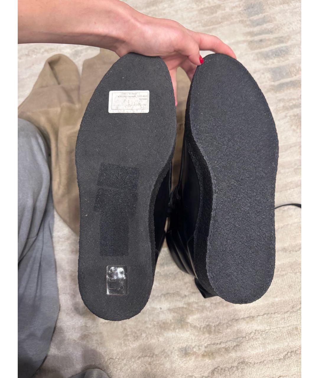 BOTTEGA VENETA Черные кожаные высокие ботинки, фото 4