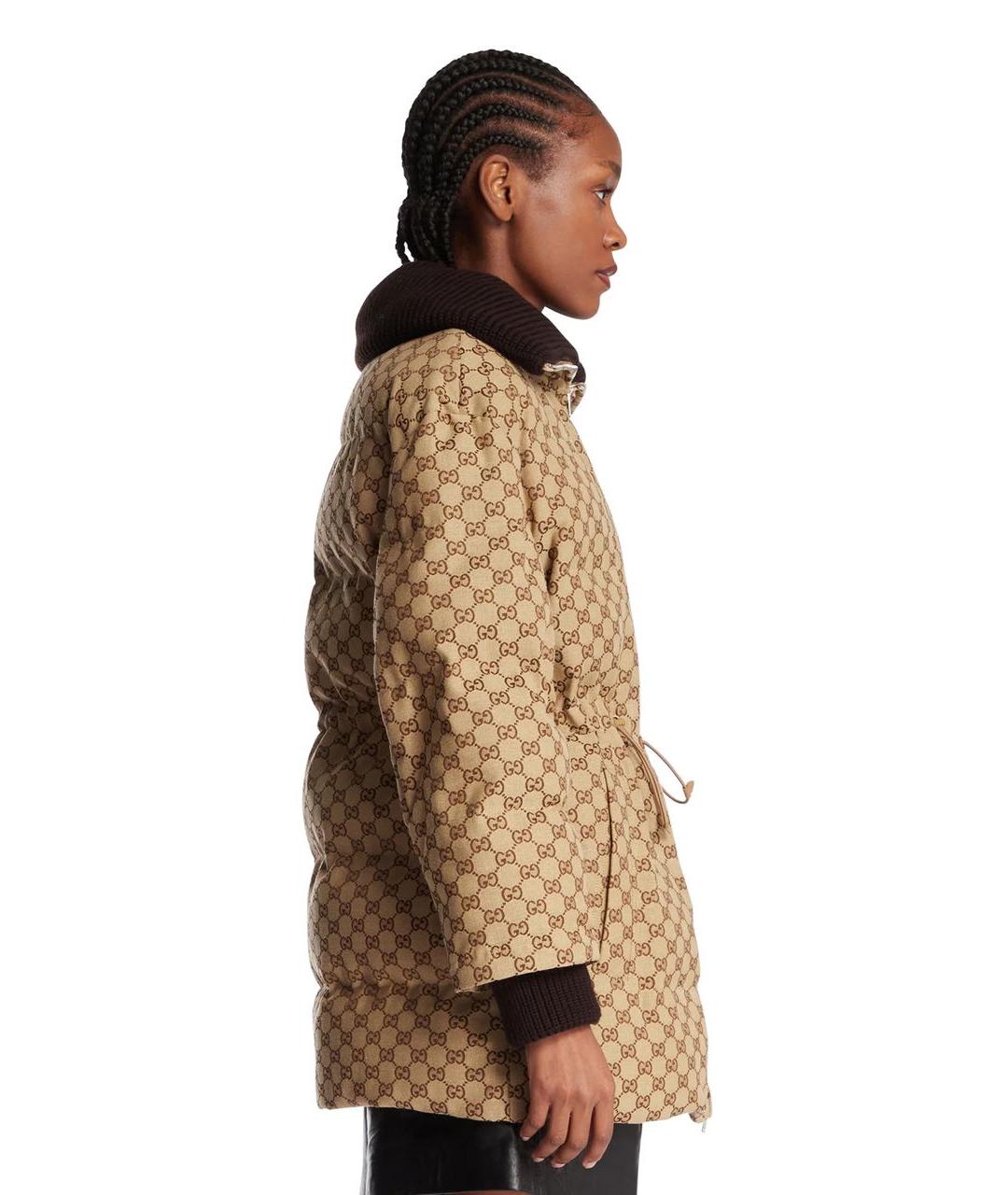 GUCCI Бежевый хлопковый пуховик, фото 4