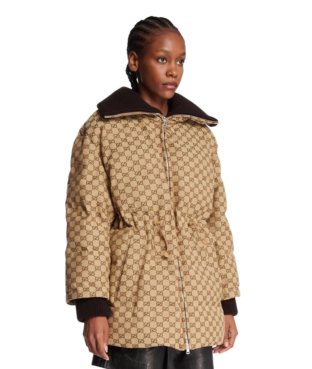 GUCCI Бежевый хлопковый пуховик, фото 2