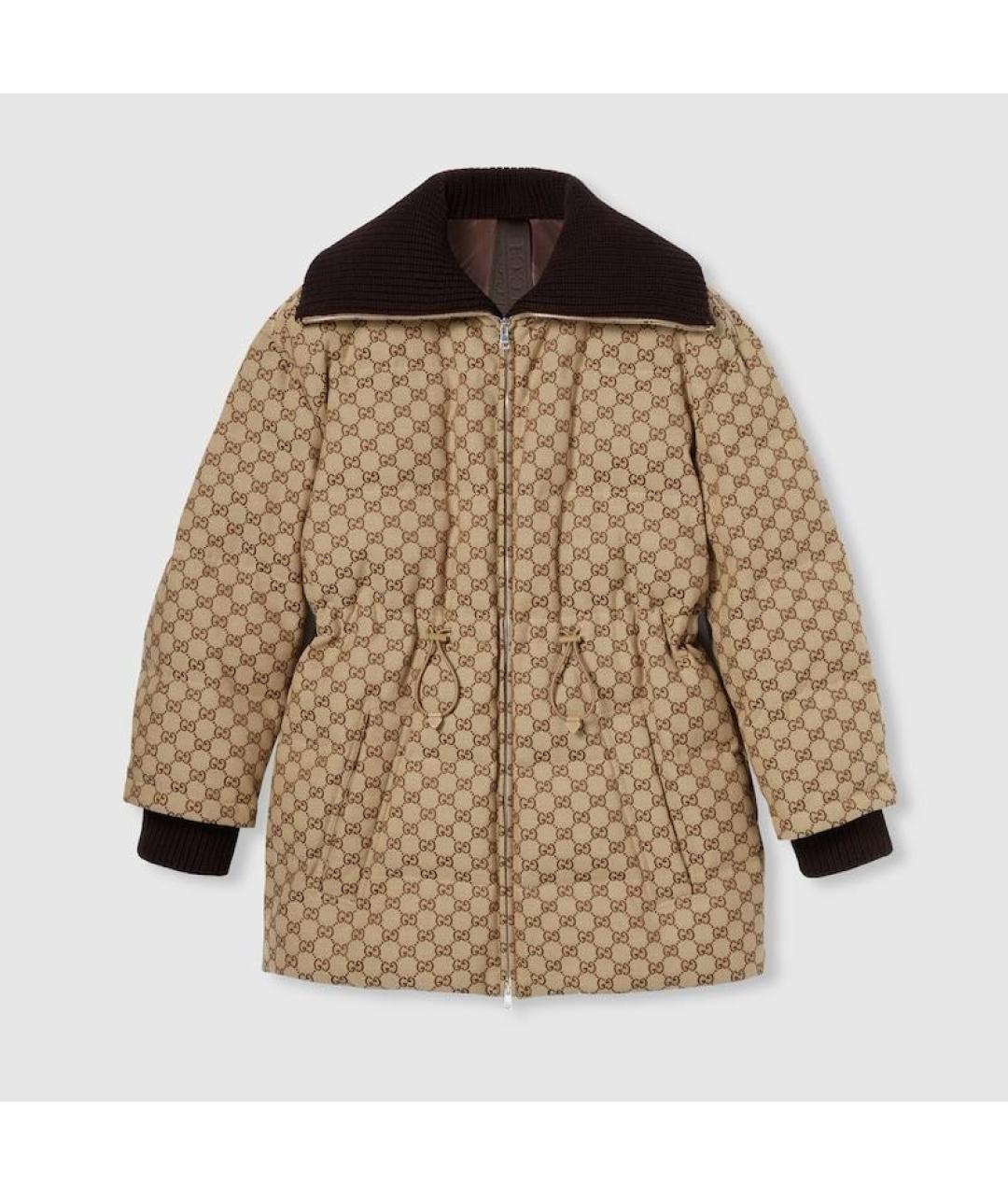 GUCCI Бежевый хлопковый пуховик, фото 9