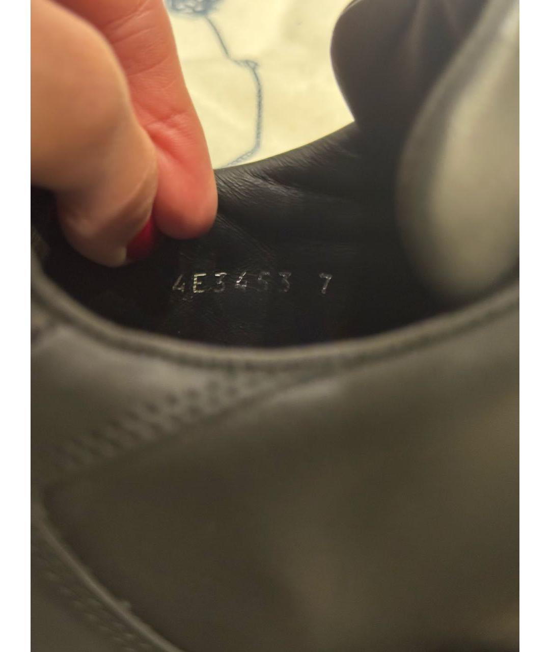 PRADA Черные кожаные низкие кроссовки / кеды, фото 5