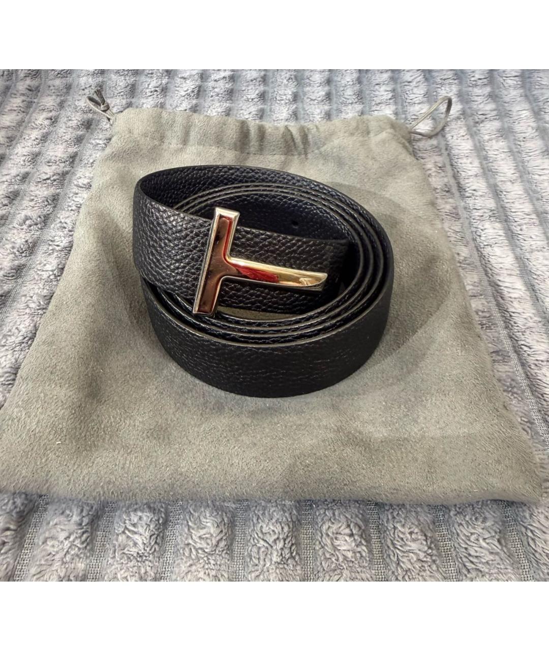 TOM FORD Черный кожаный ремень, фото 2