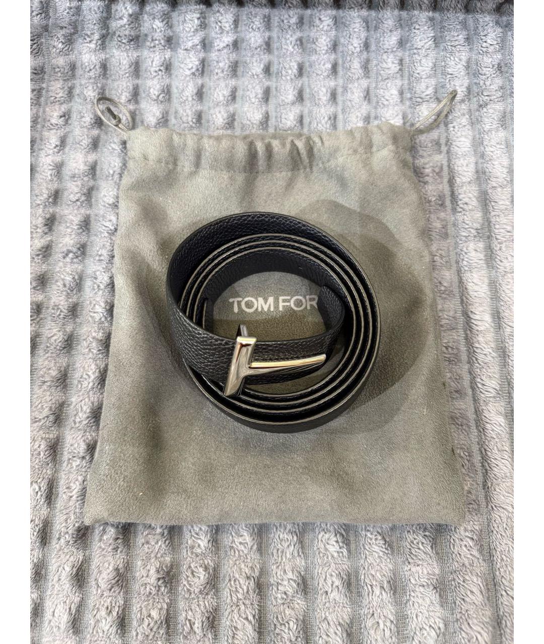 TOM FORD Черный кожаный ремень, фото 3