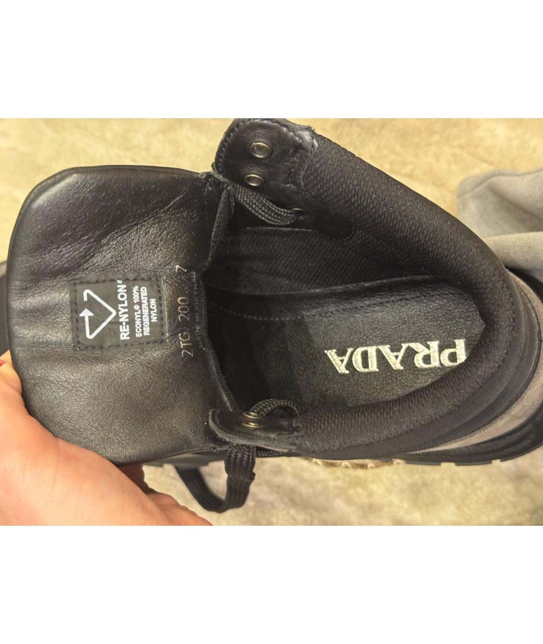 PRADA Черные кожаные высокие ботинки, фото 4