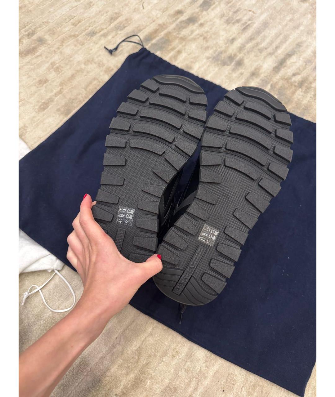 PRADA Черные кожаные высокие ботинки, фото 3