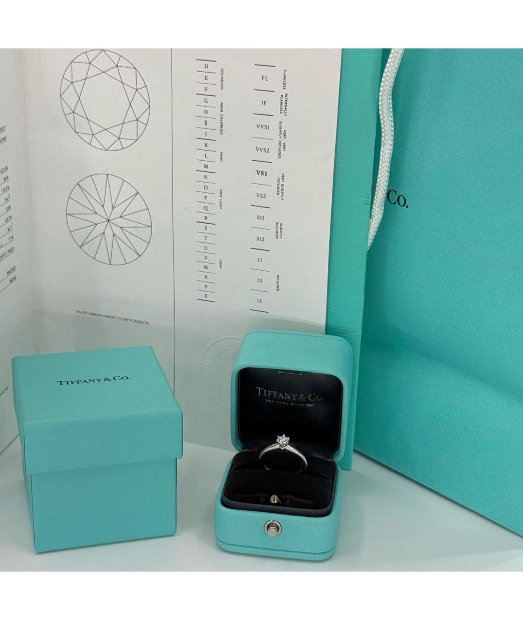 TIFFANY&CO Серебряное платиновое кольцо, фото 7