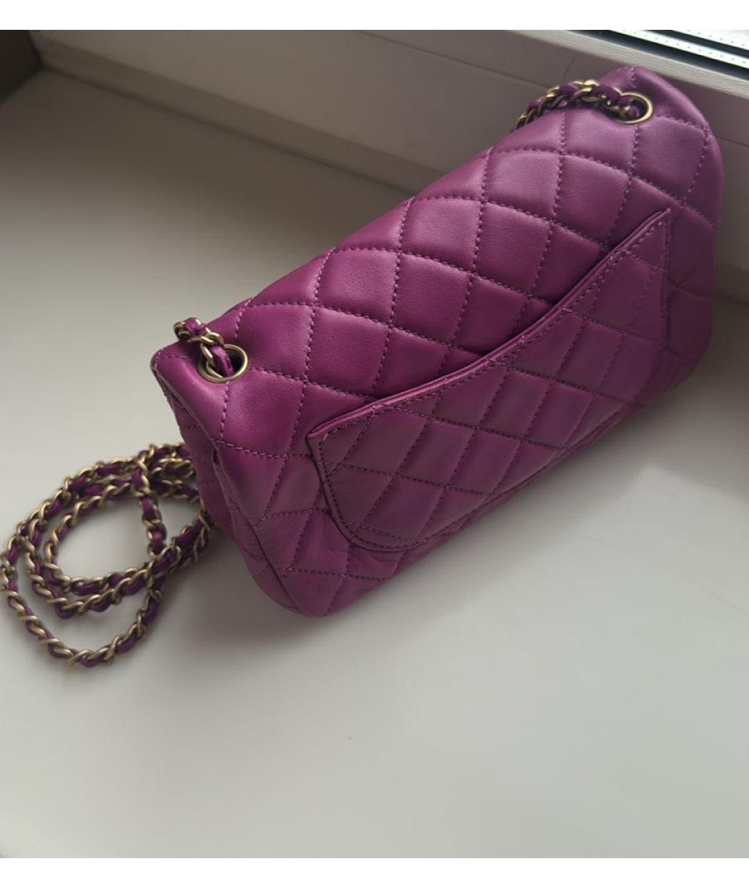 CHANEL Фуксия кожаная сумка через плечо, фото 2