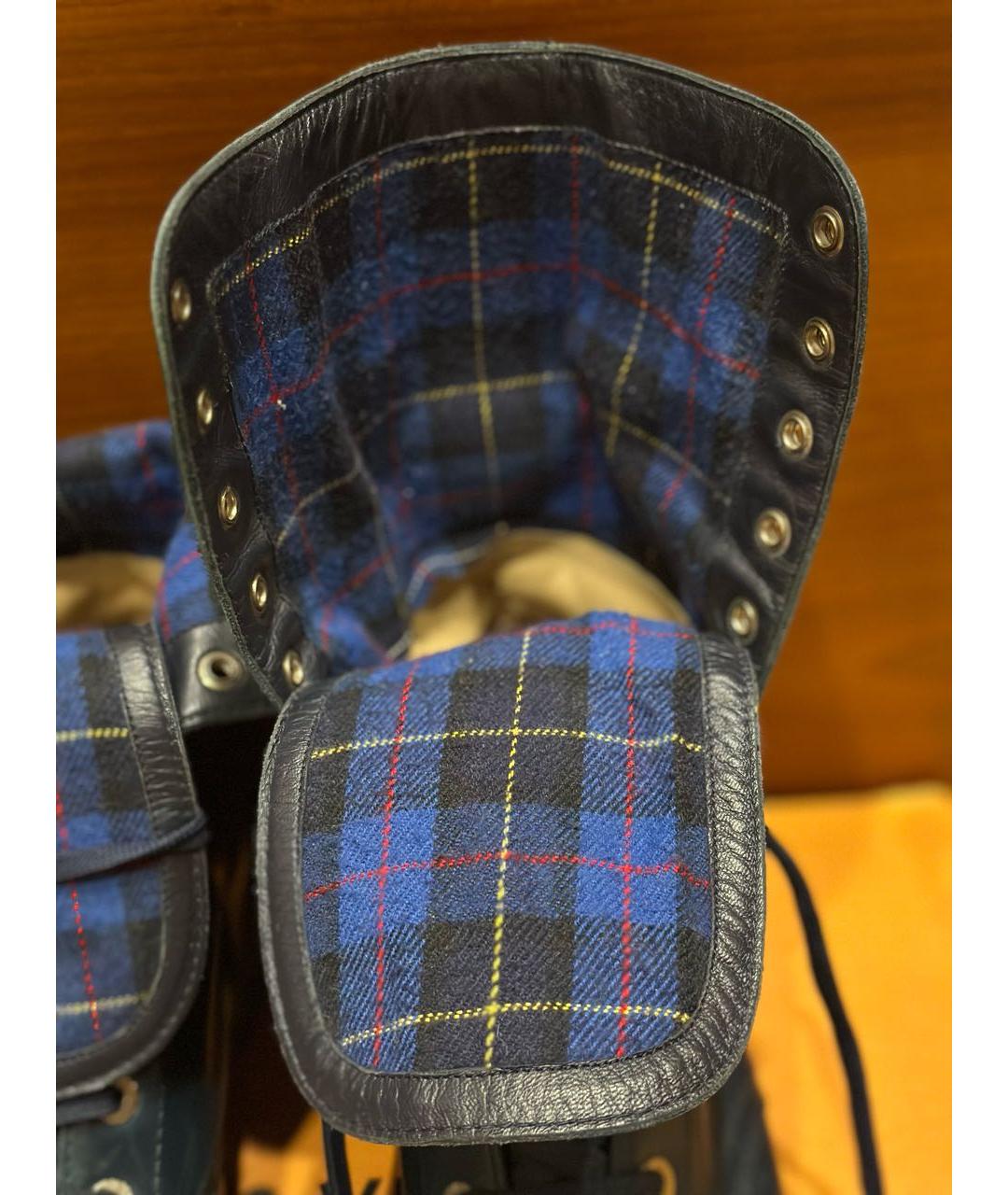 CHANEL Темно-синие кожаные ботинки, фото 8