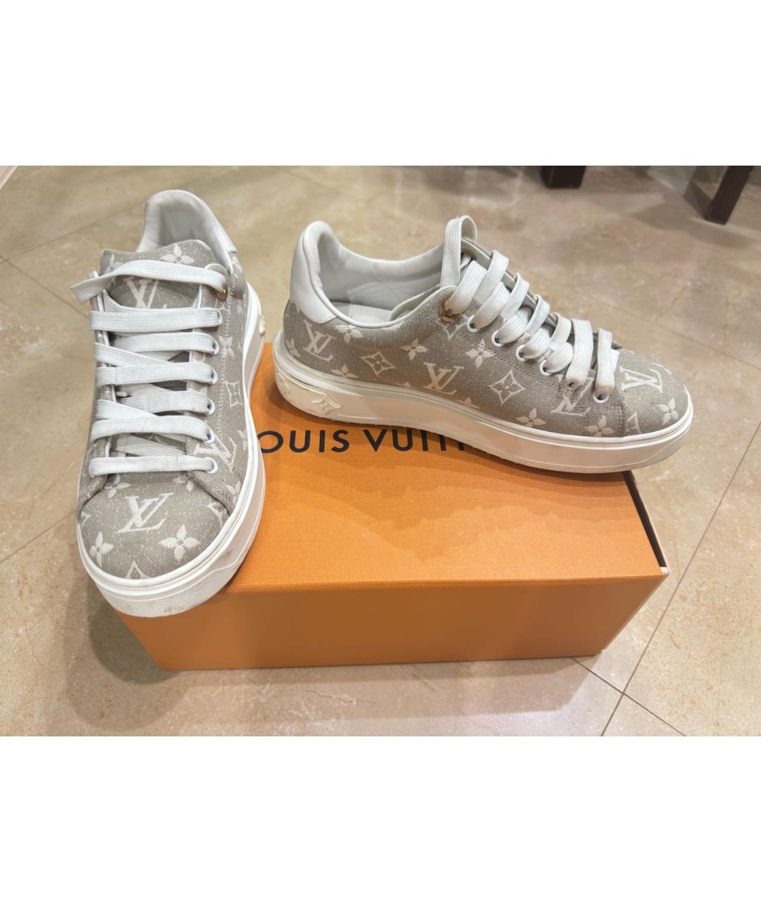 LOUIS VUITTON Бежевые текстильные кеды, фото 4