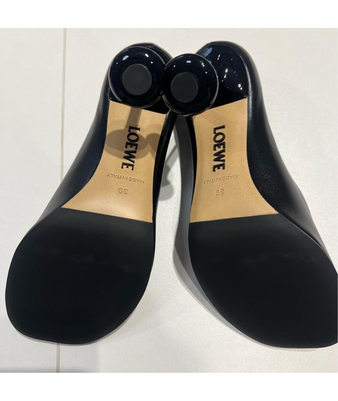 LOEWE Черные кожаные туфли, фото 5