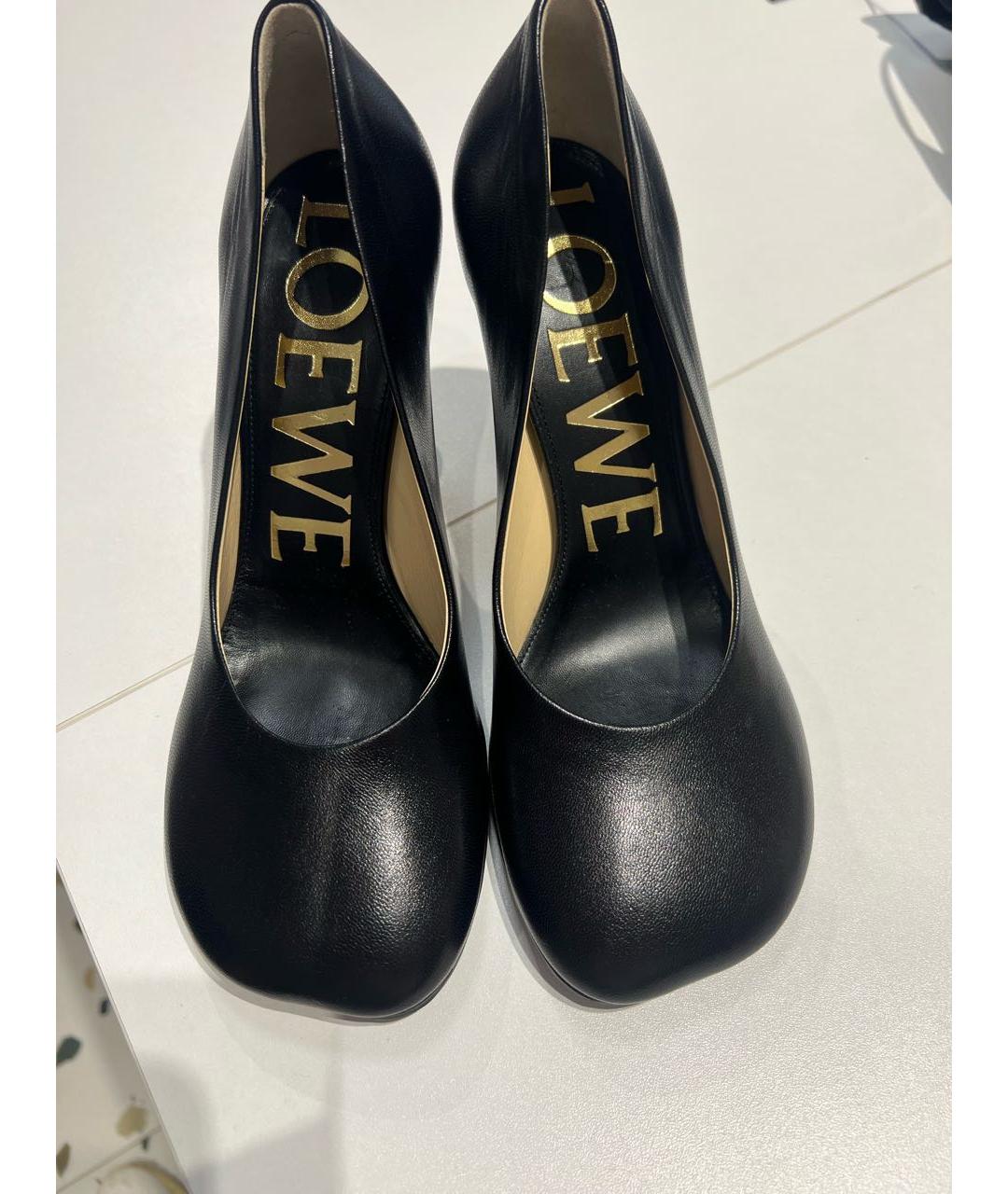 LOEWE Черные кожаные туфли, фото 2